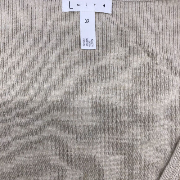 Leith Women’s Plus Size 3X Beige V-Neck Wrap Sweater Ribbed Stretch Modal NWOT - Picture 11 of 11